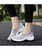 Women's grey hollow slip on double rocker bottom shoe sneaker 04