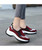 Women's red hollow slip on double rocker bottom shoe sneaker 04