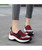 Women's red hollow slip on double rocker bottom shoe sneaker 05