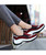 Women's red hollow slip on double rocker bottom shoe sneaker 07