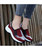 Women's red hollow slip on double rocker bottom shoe sneaker 08