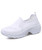 Women's white hollow slip on double rocker bottom shoe sneaker 01