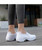 Women's white hollow slip on double rocker bottom shoe sneaker 07