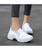 Women's white hollow slip on double rocker bottom shoe sneaker 08