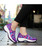 Women's purple camo pattern slip on double rocker shoe sneaker 06