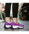 Women's purple camo pattern slip on double rocker shoe sneaker 08