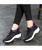 Women's black pattern double rocker bottom shoe sneaker 09
