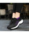 Women's black pattern double rocker bottom shoe sneaker 08