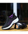 Women's black pattern double rocker bottom shoe sneaker 12