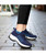 Women's navy pattern double rocker bottom shoe sneaker 08