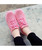 Women's pink sock like entry double rocker bottom shoe sneaker 05