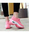 Women's pink sock like entry double rocker bottom shoe sneaker 09