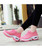 Women's pink sock like entry double rocker bottom shoe sneaker 12