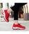 Women's red sock like entry double rocker bottom shoe sneaker 09