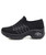 Women's black stripe slip on sock like double rocker bottom sneaker 15