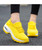 Women's yellow sock like fit double rocker bottom shoe sneaker 06