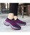 Women's purple stripe slip on double rocker bottom sneaker 02