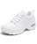 Women's white stripe block double rocker bottom shoe sneaker 01