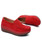 Women's red suede slip on rocker bottom shoe sneaker 07