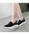 Women's black texture flyknit slip on rocker bottom shoe sneaker 02