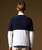 Men's blue white contrast long sleeve sweater pattern texture 02