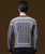 Men's blue white mix texture pattern long sleeve sweater 02