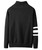 Men's black white stripe high neck long sleeve sweater 06