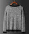 Men's grey contrast black knit detail long sleeve sweater 02
