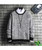 Men's grey contrast black knit detail long sleeve sweater 03