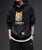 Men's black Tokyo cat pattern print hoodies with pouch pocket 04