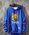 Men's blue Tokyo cat pattern print hoodies with pouch pocket 01