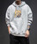 Men's grey Tokyo cat pattern print hoodies with pouch pocket 03