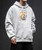 Men's grey Tokyo cat pattern print hoodies with pouch pocket 06