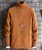 Men's caramel high neck pull over sweater in plain