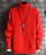 Men's red rope texture pull over sweater in plain