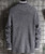 Men's grey rhombus stripe texture pull over sweater 02