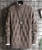 Men's coffee rhombus stripe texture pull over sweater