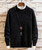 Men's black textured long sleeve pull over sweater