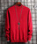 Men's red round neck pull over sweater in plain