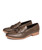 Men's brown tassel buckle leather slip on dress shoe 09