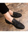 Men's black tassel casual leather slip on dress shoe 02