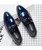 Blue metal buckle pattern slip on dress shoe 04