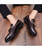 Men's red tassel buckle leather slip on dress shoe with stud 06