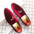 red tassels leather slip on dress shoe 09