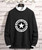 Men's black star in circle pattern print pull over sweatshirt