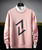 Men's pink up down arrow print pull over sweatshirt