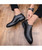 Black crocodile skin pattern leather slip on dress shoes with five star on vamp 07