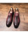 Red crocodile skin pattern leather slip on dress shoes with five star on vamp