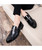 Black retro monk strap leather slip on dress shoe 03