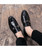 Black retro monk strap leather slip on dress shoe 07